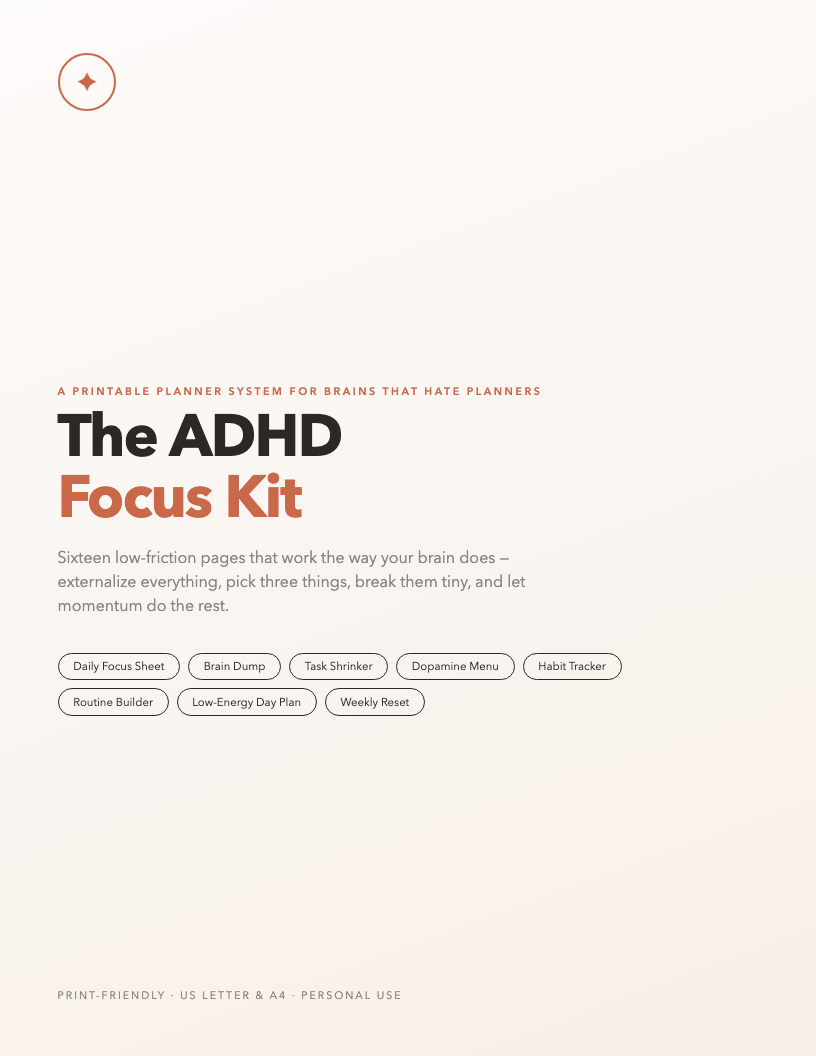 The ADHD Focus Kit cover page